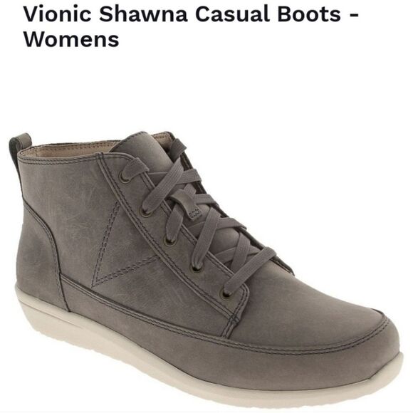 Vionic Orthaheel Shawna Slate Gray Casual Boot Waterproof High Top Sneakers 7.5 - Picture 9 of 9